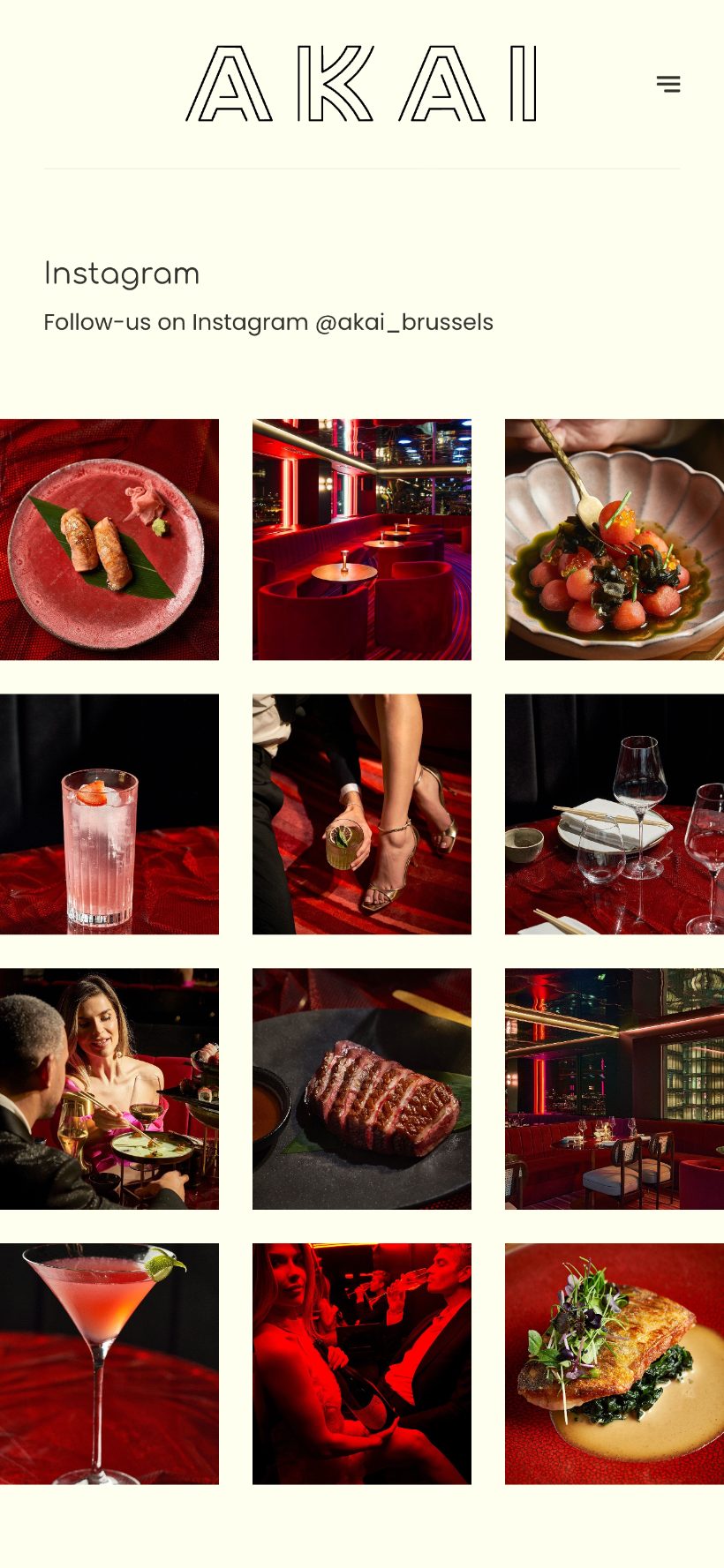 Vitrine Instagram du restaurant